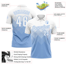 Загрузить изображение в средство просмотра галереи, Custom White Light Blue 3D Gradient Square Shape Performance Polo Shirt