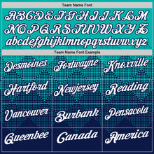 Laden Sie das Bild in den Galerie-Viewer, Custom Aqua White-Navy 3D Gradient Square Shape Performance Polo Shirt