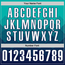 Laden Sie das Bild in den Galerie-Viewer, Custom Aqua White-Navy 3D Gradient Square Shape Performance Polo Shirt