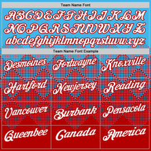 Laden Sie das Bild in den Galerie-Viewer, Custom Sky Blue White-Red 3D Gradient Square Shape Performance Polo Shirt