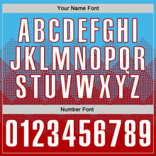 Laden Sie das Bild in den Galerie-Viewer, Custom Sky Blue White-Red 3D Gradient Square Shape Performance Polo Shirt