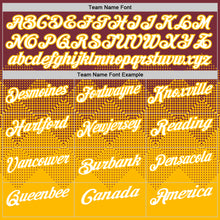 Загрузить изображение в средство просмотра галереи, Custom Burgundy White-Gold 3D Gradient Square Shape Performance Polo Shirt