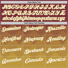 Charger l'image dans la galerie, Custom Burgundy White-Old Gold 3D Gradient Square Shape Performance Polo Shirt