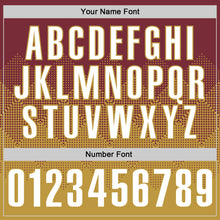 Charger l'image dans la galerie, Custom Burgundy White-Old Gold 3D Gradient Square Shape Performance Polo Shirt