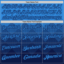 Load image into Gallery viewer, Custom Powder Blue Navy 3D Gradient Square Shape Performance Polo Shirt