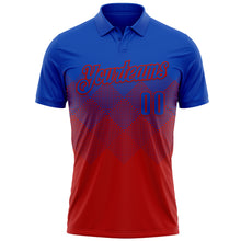 Charger l'image dans la galerie, Custom Thunder Blue Red 3D Gradient Square Shape Performance Polo Shirt