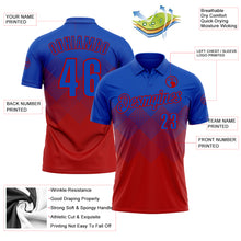 Charger l'image dans la galerie, Custom Thunder Blue Red 3D Gradient Square Shape Performance Polo Shirt