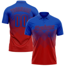 Charger l'image dans la galerie, Custom Thunder Blue Red 3D Gradient Square Shape Performance Polo Shirt