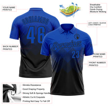 Загрузить изображение в средство просмотра галереи, Custom Thunder Blue Black 3D Gradient Square Shape Performance Polo Shirt