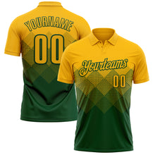 Загрузить изображение в средство просмотра галереи, Custom Gold Green 3D Gradient Square Shape Performance Polo Shirt