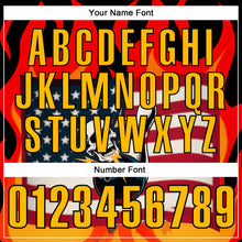 Load image into Gallery viewer, Custom Red Gold-Black 3D American Flag Skull Bowling Performance Polo Shirt