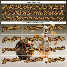 Charger l'image dans la galerie, Custom Gray Old Gold-Brown 3D Flame Gem Skull Bowling Performance Polo Shirt