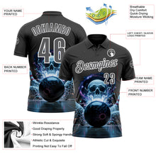 Load image into Gallery viewer, Custom Steel Gray White 3D Galaxy Leopard Print Skull Bowling Performance Polo Shirt