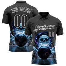 Load image into Gallery viewer, Custom Steel Gray White 3D Galaxy Leopard Print Skull Bowling Performance Polo Shirt