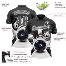 Загрузить изображение в средство просмотра галереи, Custom Steel Gray White 3D Galaxy Leopard Print Skull Bowling Performance Polo Shirt