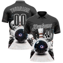 Загрузить изображение в средство просмотра галереи, Custom Steel Gray White 3D Galaxy Leopard Print Skull Bowling Performance Polo Shirt