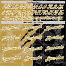 Laden Sie das Bild in den Galerie-Viewer, Custom Graffiti Pattern Old Gold Black-White 3D Scratch Performance Polo Shirt