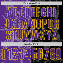 Load image into Gallery viewer, Custom Graffiti Pattern Purple Black-Yellow 3D Scratch Performance Polo Shirt