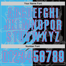 Load image into Gallery viewer, Custom Graffiti Pattern Sky Blue Black-Pink 3D Scratch Performance Polo Shirt