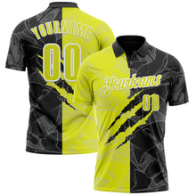 Load image into Gallery viewer, Custom Graffiti Pattern Neon Yellow Black-White 3D Scratch Performance Polo Shirt