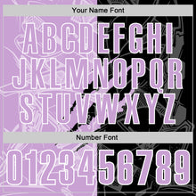 Load image into Gallery viewer, Custom Graffiti Pattern Light Purple Black-White 3D Scratch Performance Polo Shirt