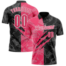Load image into Gallery viewer, Custom Graffiti Pattern Neon Pink Black-White 3D Scratch Performance Polo Shirt