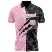 Load image into Gallery viewer, Custom Graffiti Pattern Light Pink Black-White 3D Scratch Performance Polo Shirt