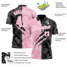 Load image into Gallery viewer, Custom Graffiti Pattern Light Pink Black-White 3D Scratch Performance Polo Shirt