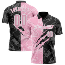 Load image into Gallery viewer, Custom Graffiti Pattern Light Pink Black-White 3D Scratch Performance Polo Shirt