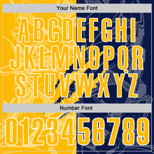 Load image into Gallery viewer, Custom Graffiti Pattern Gold Navy-White 3D Scratch Performance Polo Shirt