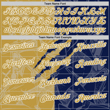 Load image into Gallery viewer, Custom Graffiti Pattern Old Gold Navy-White 3D Scratch Performance Polo Shirt