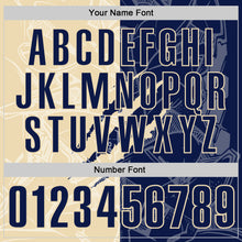 Laden Sie das Bild in den Galerie-Viewer, Custom Graffiti Pattern Navy-Cream 3D Scratch Performance Polo Shirt