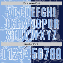 Laden Sie das Bild in den Galerie-Viewer, Custom Graffiti Pattern Light Blue Navy-White 3D Scratch Performance Polo Shirt