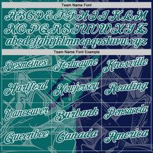 Load image into Gallery viewer, Custom Graffiti Pattern Teal Navy-White 3D Scratch Performance Polo Shirt