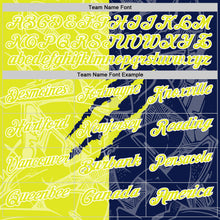 Load image into Gallery viewer, Custom Graffiti Pattern Neon Yellow Navy-White 3D Scratch Performance Polo Shirt