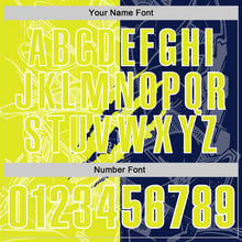 Load image into Gallery viewer, Custom Graffiti Pattern Neon Yellow Navy-White 3D Scratch Performance Polo Shirt