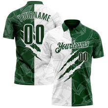 Laden Sie das Bild in den Galerie-Viewer, Custom Graffiti Pattern Green-White 3D Scratch Performance Polo Shirt