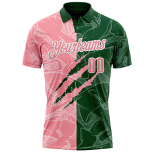 Load image into Gallery viewer, Custom Graffiti Pattern Medium Pink Green-White 3D Scratch Performance Polo Shirt