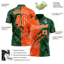 Laden Sie das Bild in den Galerie-Viewer, Custom Graffiti Pattern Orange Green-White 3D Scratch Performance Polo Shirt