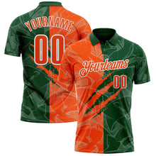 Laden Sie das Bild in den Galerie-Viewer, Custom Graffiti Pattern Orange Green-White 3D Scratch Performance Polo Shirt