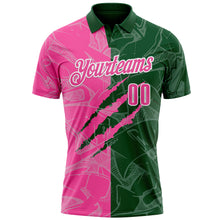 Laden Sie das Bild in den Galerie-Viewer, Custom Graffiti Pattern Pink Green-White 3D Scratch Performance Polo Shirt
