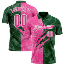 Laden Sie das Bild in den Galerie-Viewer, Custom Graffiti Pattern Pink Green-White 3D Scratch Performance Polo Shirt