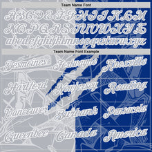 Load image into Gallery viewer, Custom Graffiti Pattern Gray Royal-White 3D Scratch Performance Polo Shirt