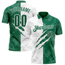 Загрузить изображение в средство просмотра галереи, Custom Graffiti Pattern Kelly Green-White 3D Scratch Performance Polo Shirt