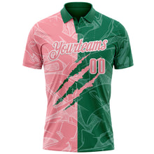 Загрузить изображение в средство просмотра галереи, Custom Graffiti Pattern Medium Pink Kelly Green-White 3D Scratch Performance Polo Shirt