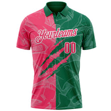 Load image into Gallery viewer, Custom Graffiti Pattern Neon Pink Kelly Green-White 3D Scratch Performance Polo Shirt