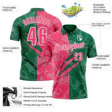 Load image into Gallery viewer, Custom Graffiti Pattern Neon Pink Kelly Green-White 3D Scratch Performance Polo Shirt