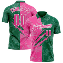Загрузить изображение в средство просмотра галереи, Custom Graffiti Pattern Pink Kelly Green-White 3D Scratch Performance Polo Shirt