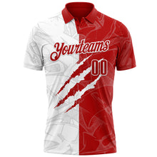 Load image into Gallery viewer, Custom Graffiti Pattern Red-White 3D Scratch Performance Polo Shirt