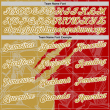 Load image into Gallery viewer, Custom Graffiti Pattern Old Gold Red-White 3D Scratch Performance Polo Shirt